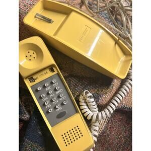 VINTAGE GTE YELLOW PHONE Works Rare Touch Pad 1978